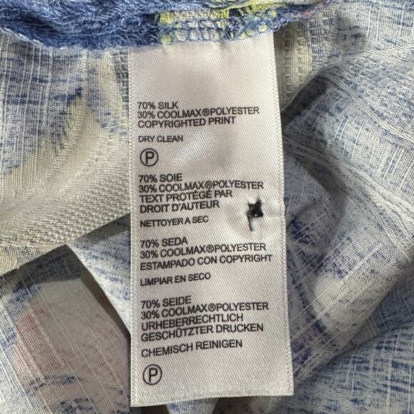 Tommy Bahama Medium Mens Hawaiian Shirt Button-Up Floral Short Sleeve Silk Blend - Picture 6 of 6